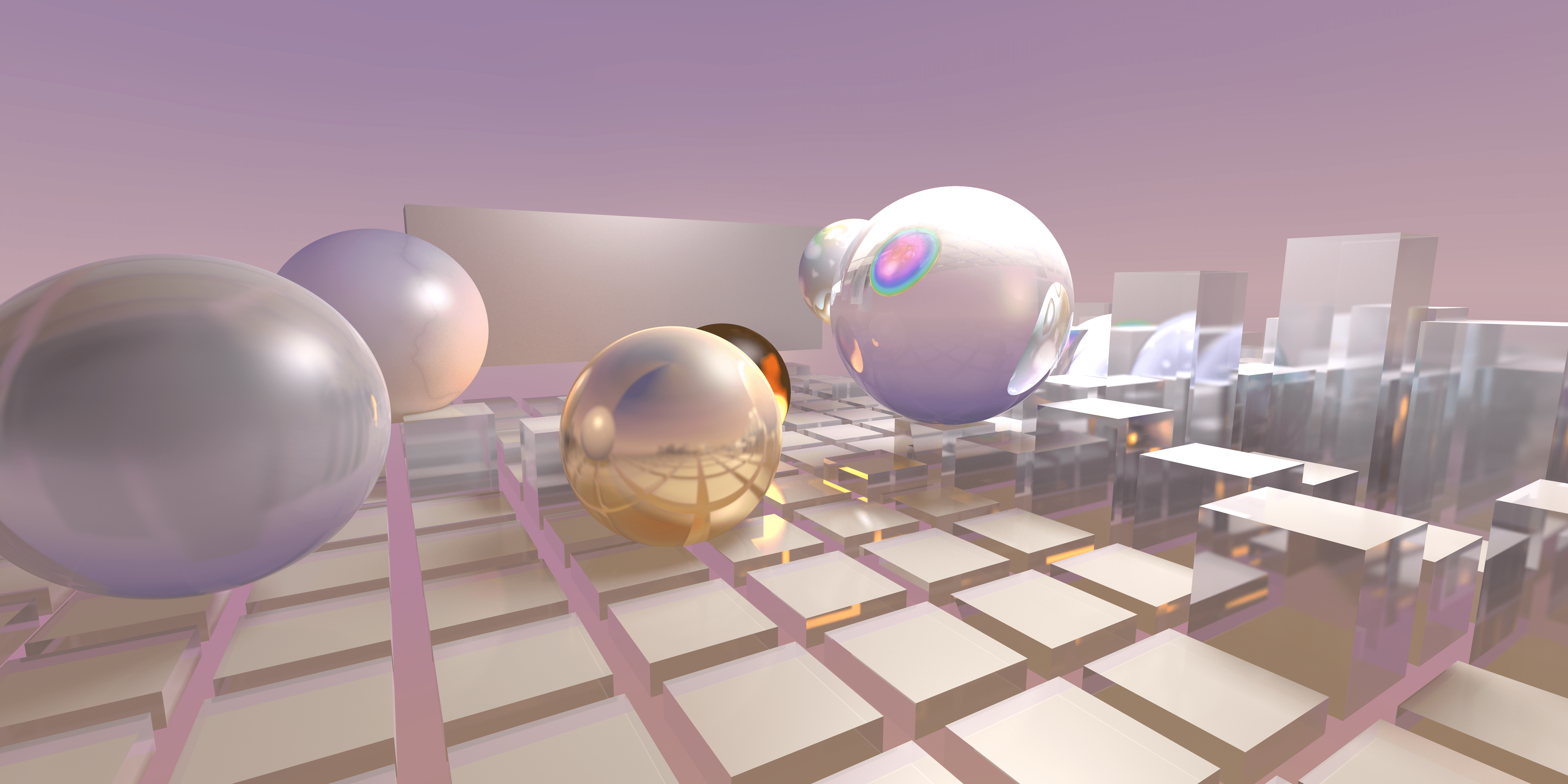Stunning ray traced scene with realistic lighting and reflections