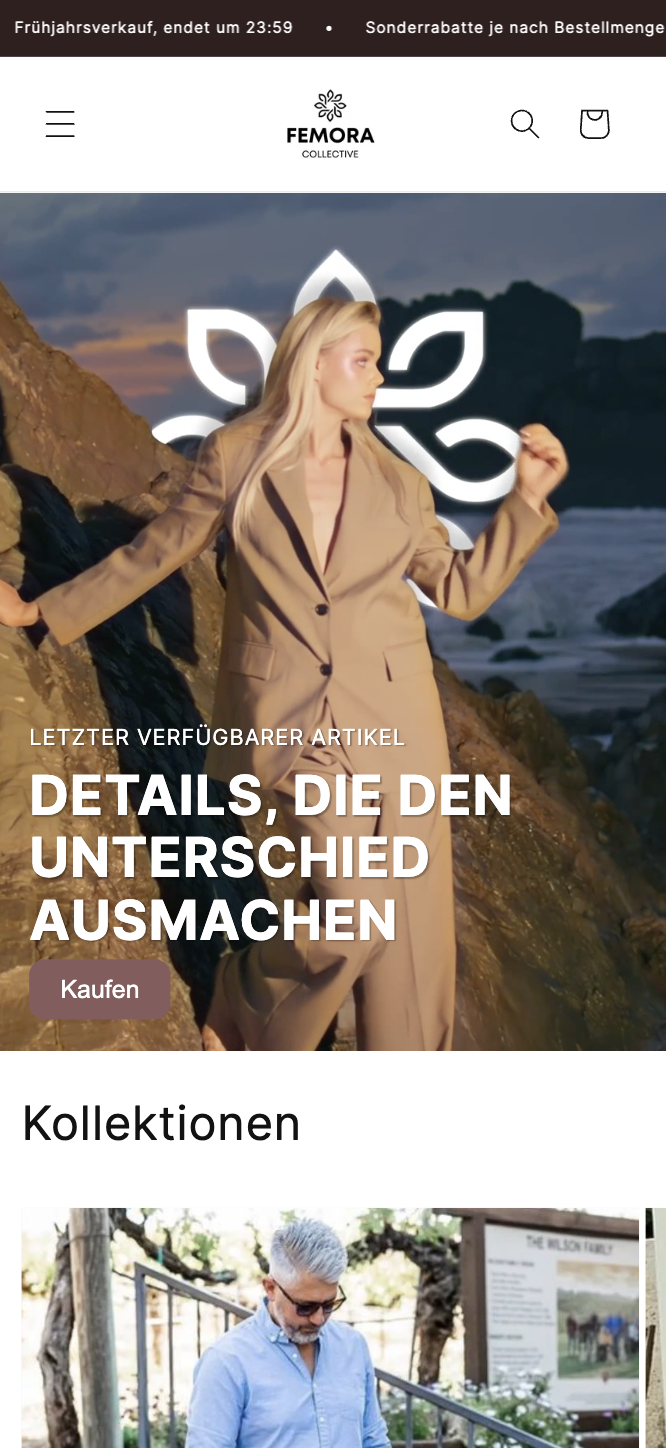 Collection page design on Shopify storefront